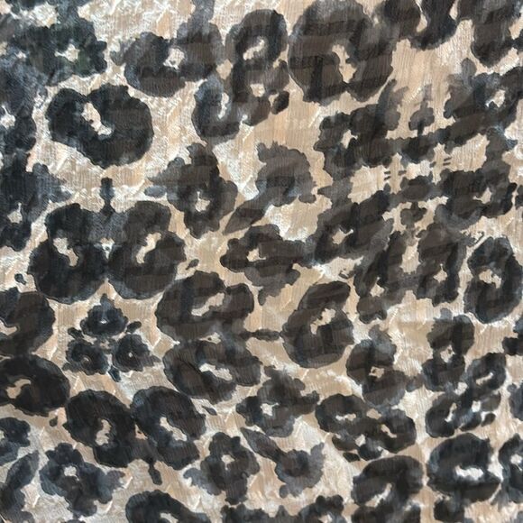 Rebecca Taylor Brown and Tan Tie Front Blouse with Mandarin Collar, US12 - Picture 9 of 11